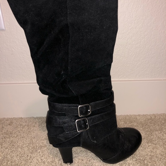 Fergalicious Tall Black Heeled Boots Size 8 - Picture 2 of 7
